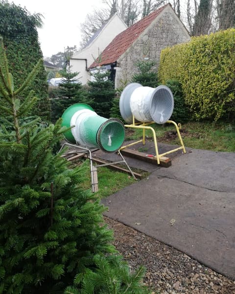 Christmas tree netting machines at Pitchcombe Fresh